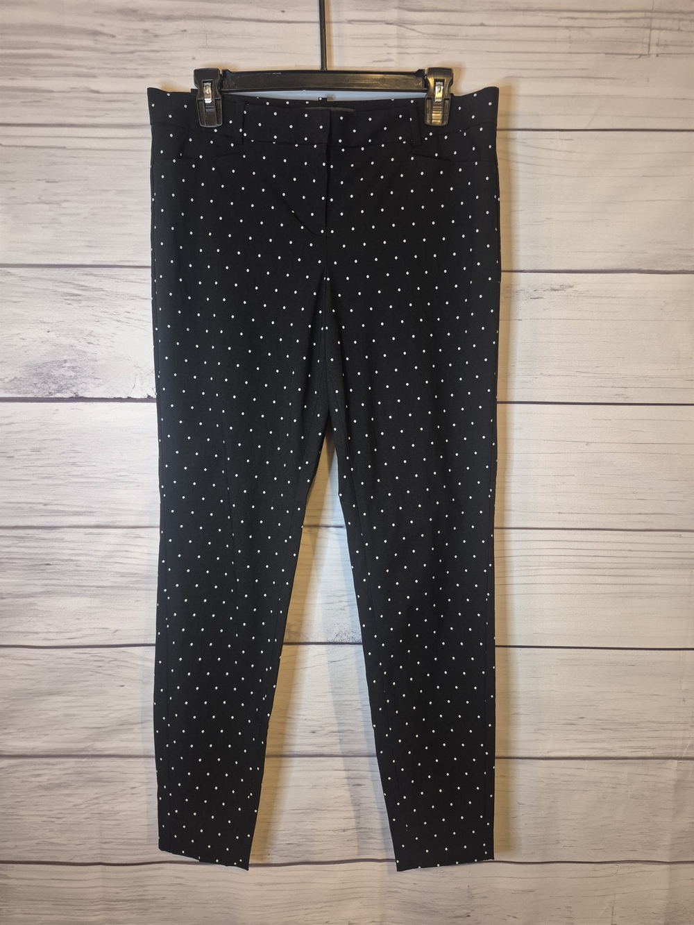 The Limited Black Ankle Pants with White Polka Dots